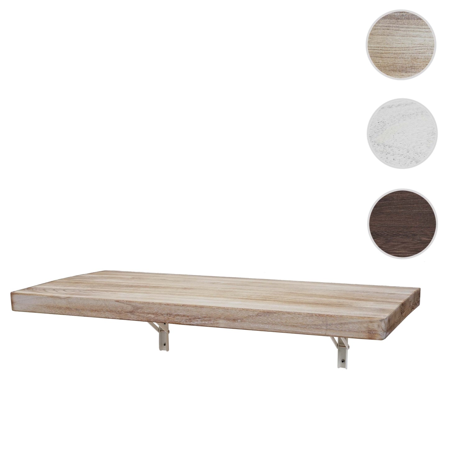 Wandtafel MCW-H48, wandklaptafel wandplank tafel, inklapbaar massief hout ~ 100x50cm natuurlijke kleur