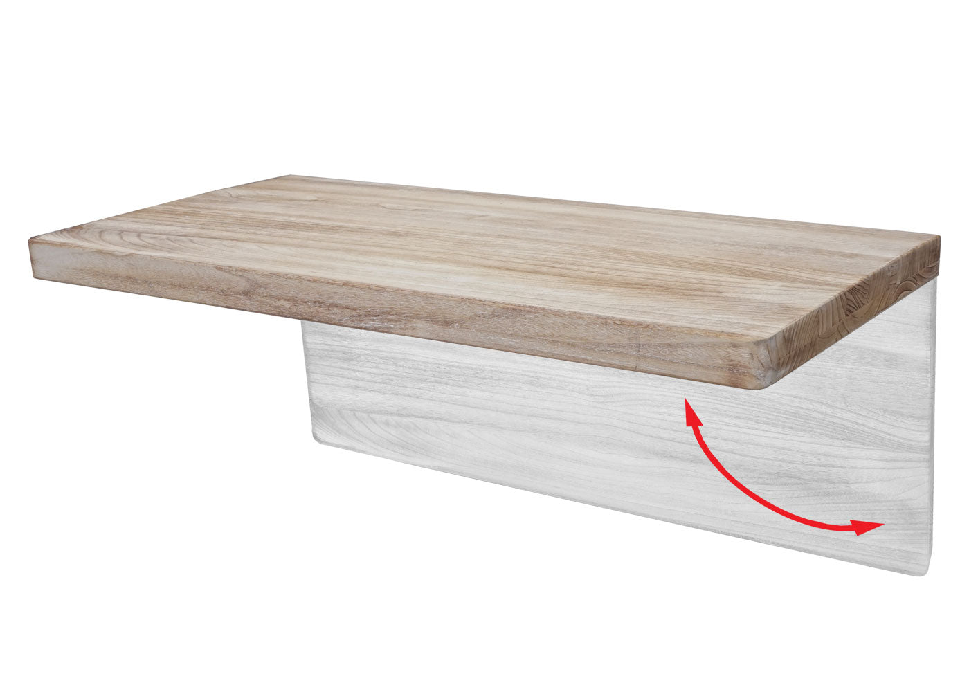 Wandtafel MCW-H48, wandklaptafel wandplank tafel, inklapbaar massief hout ~ 100x50cm natuurlijke kleur