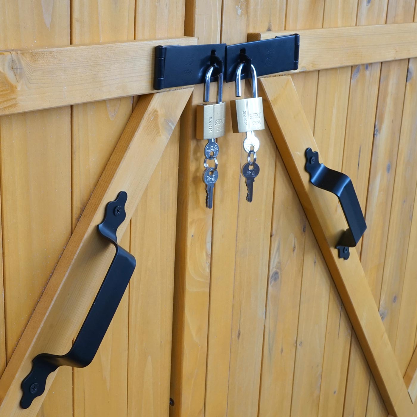 2-fietsengarage MCW-H60, fietsbox gereedschapsberging, MVG afsluitbaar 151x200x200cm ~ bruin