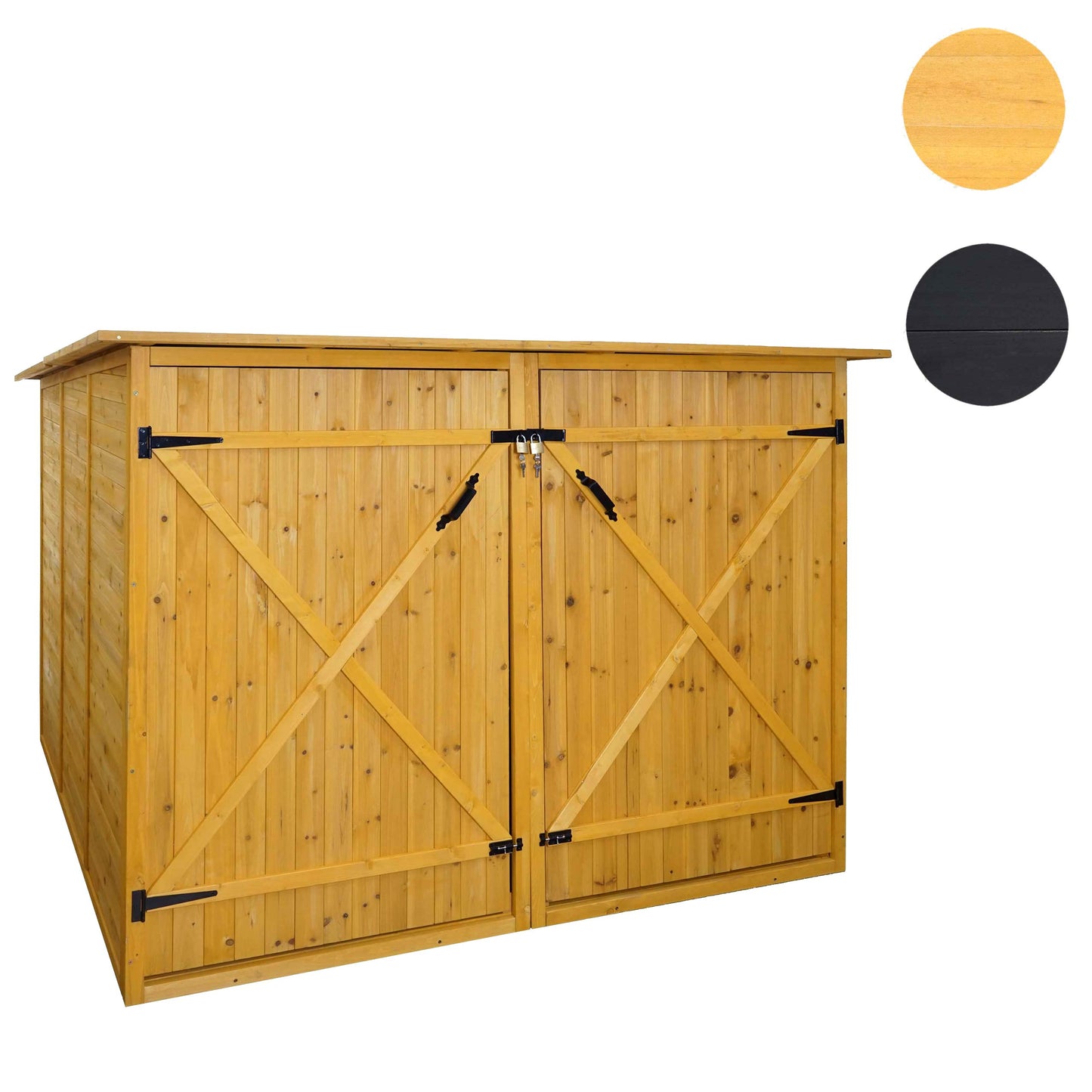 2-fietsengarage MCW-H60, fietsbox gereedschapsberging, MVG afsluitbaar 151x200x200cm ~ bruin
