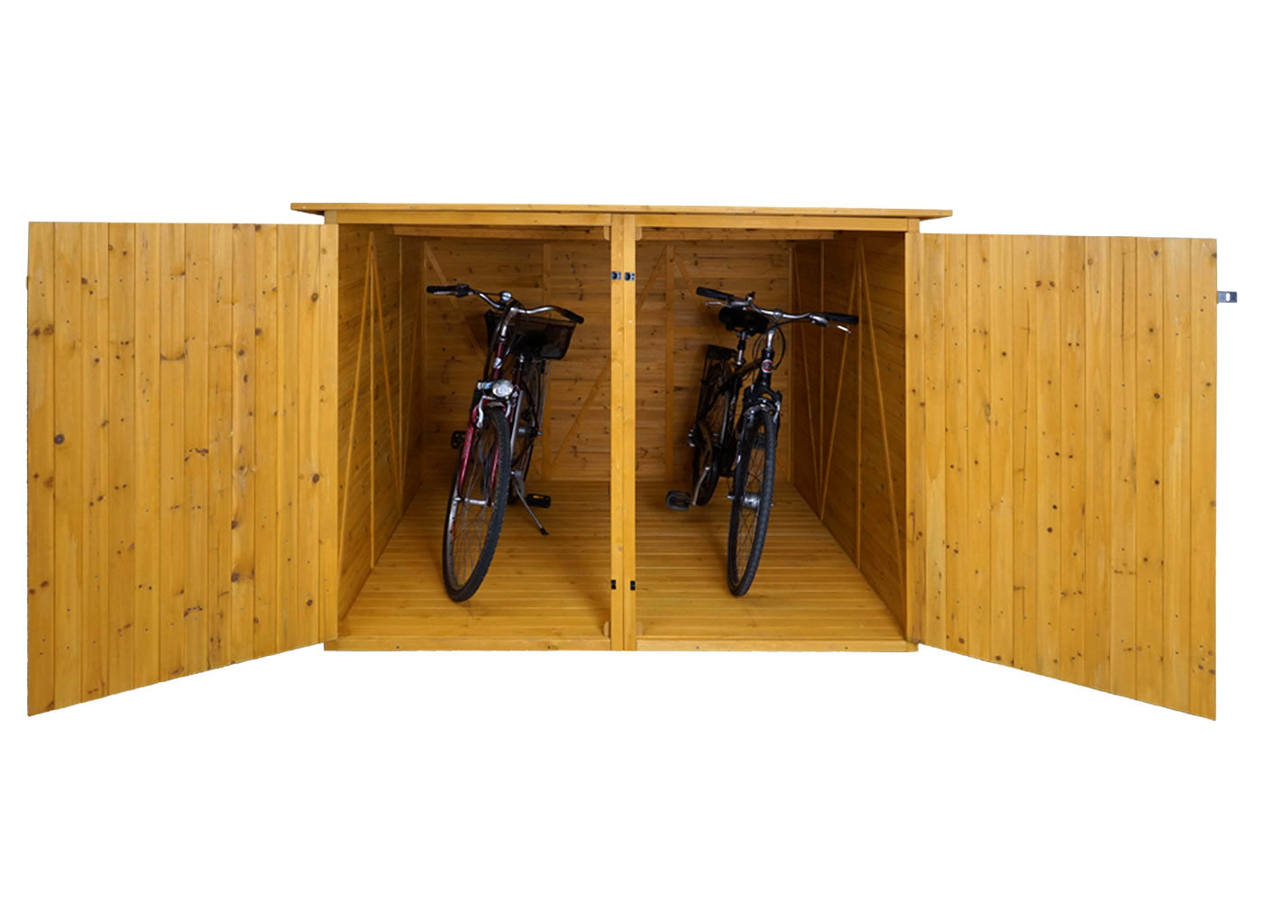 2-fietsengarage MCW-H60, fietsbox gereedschapsberging, MVG afsluitbaar 151x200x200cm ~ bruin