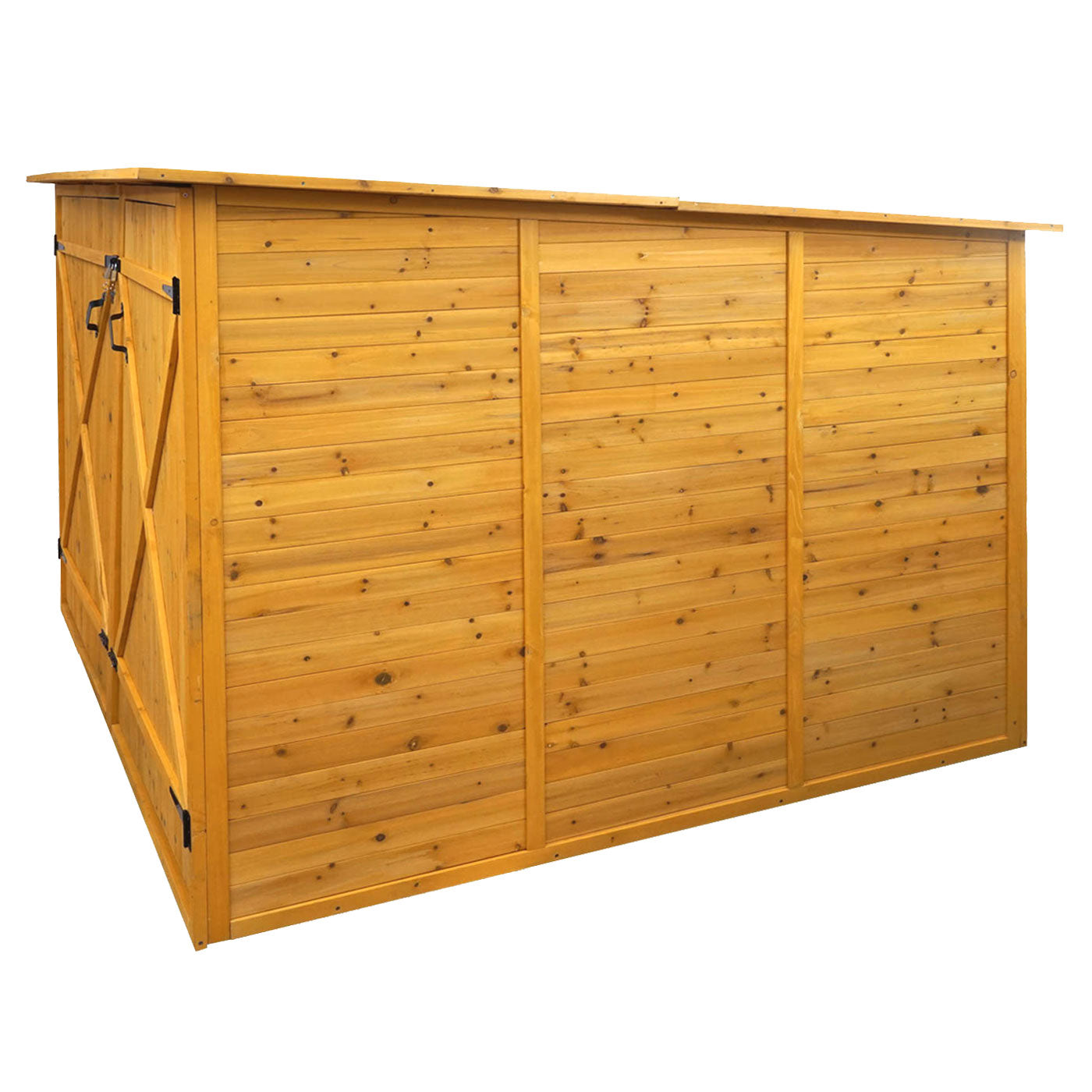 2-fietsengarage MCW-H60, fietsbox gereedschapsberging, MVG afsluitbaar 151x200x200cm ~ bruin
