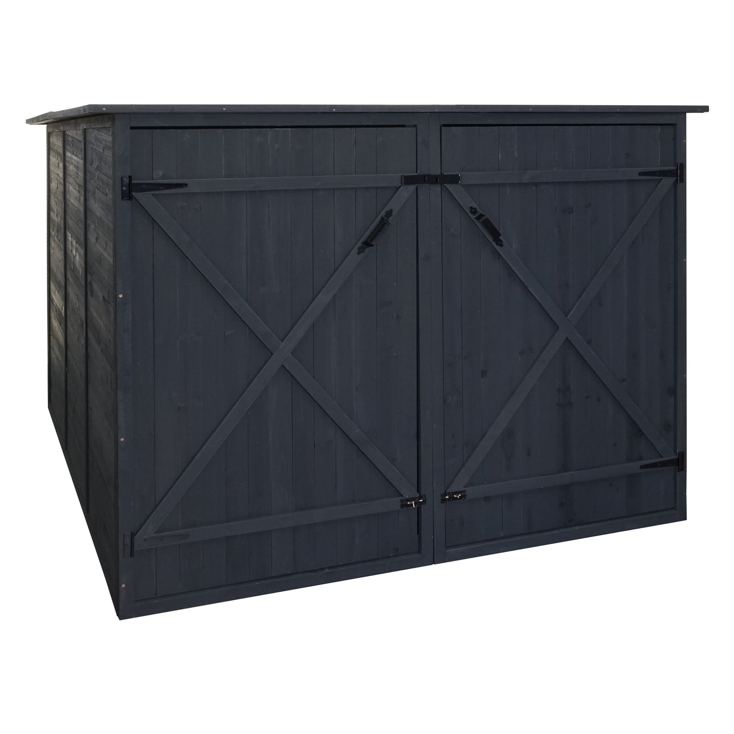 2-fietsengarage MCW-H60, fietsbox gereedschapshok, MVG afsluitbaar 151x200x200cm ~ antraciet