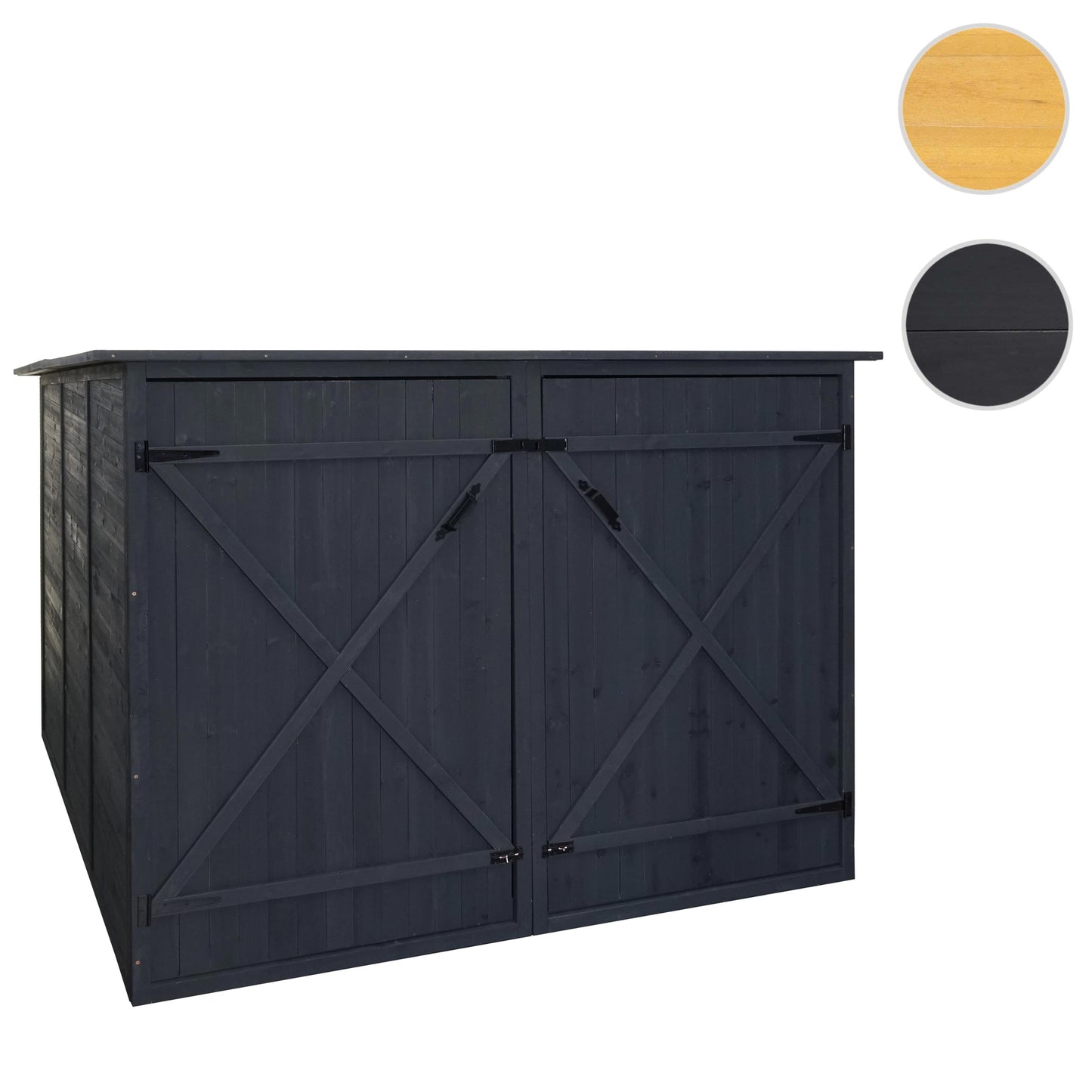 2-fietsengarage MCW-H60, fietsbox gereedschapshok, MVG afsluitbaar 151x200x200cm ~ antraciet