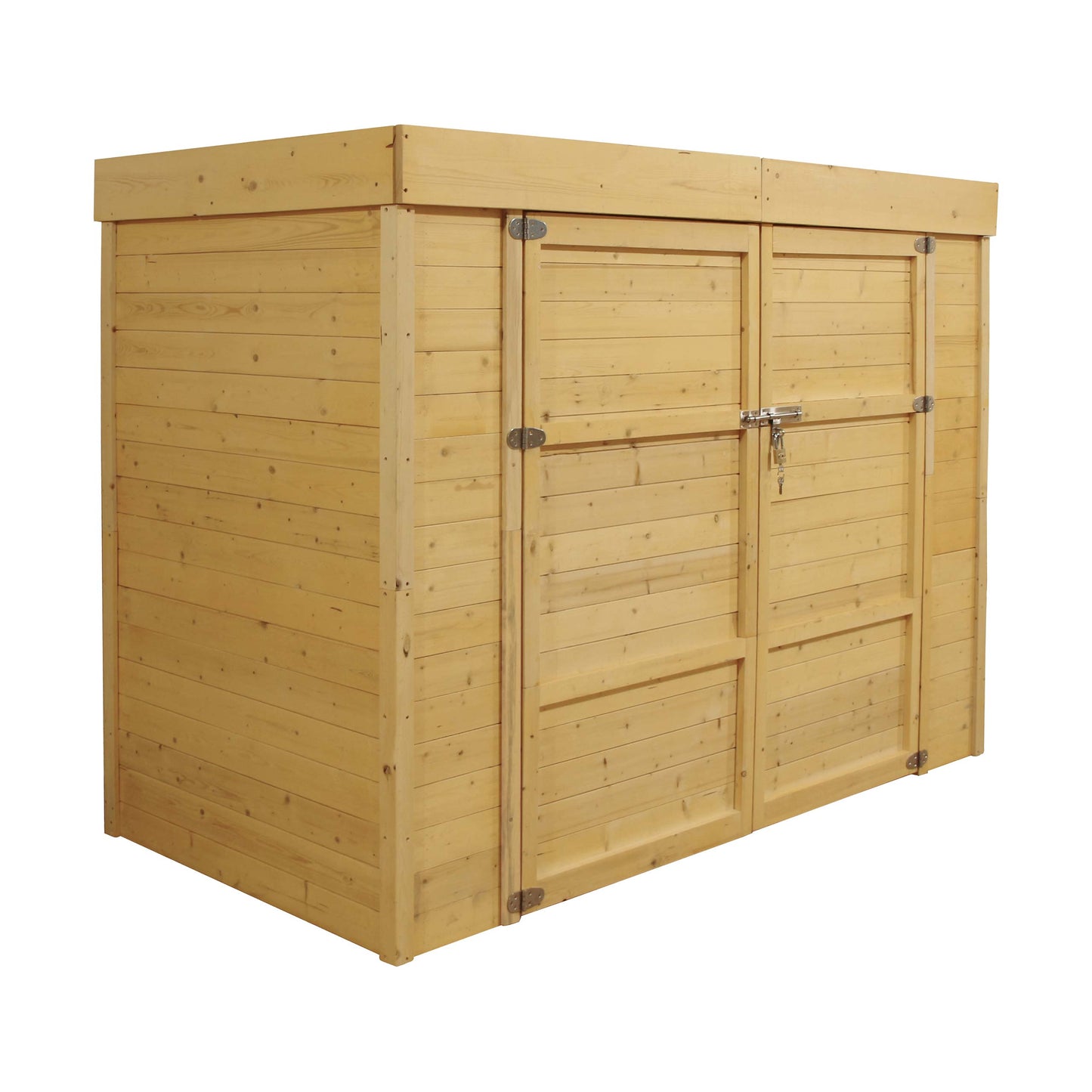 2-fietsengarage MCW-H63, fietsbox gereedschapshok, afsluitbaar 150x204x100cm ~ bruin