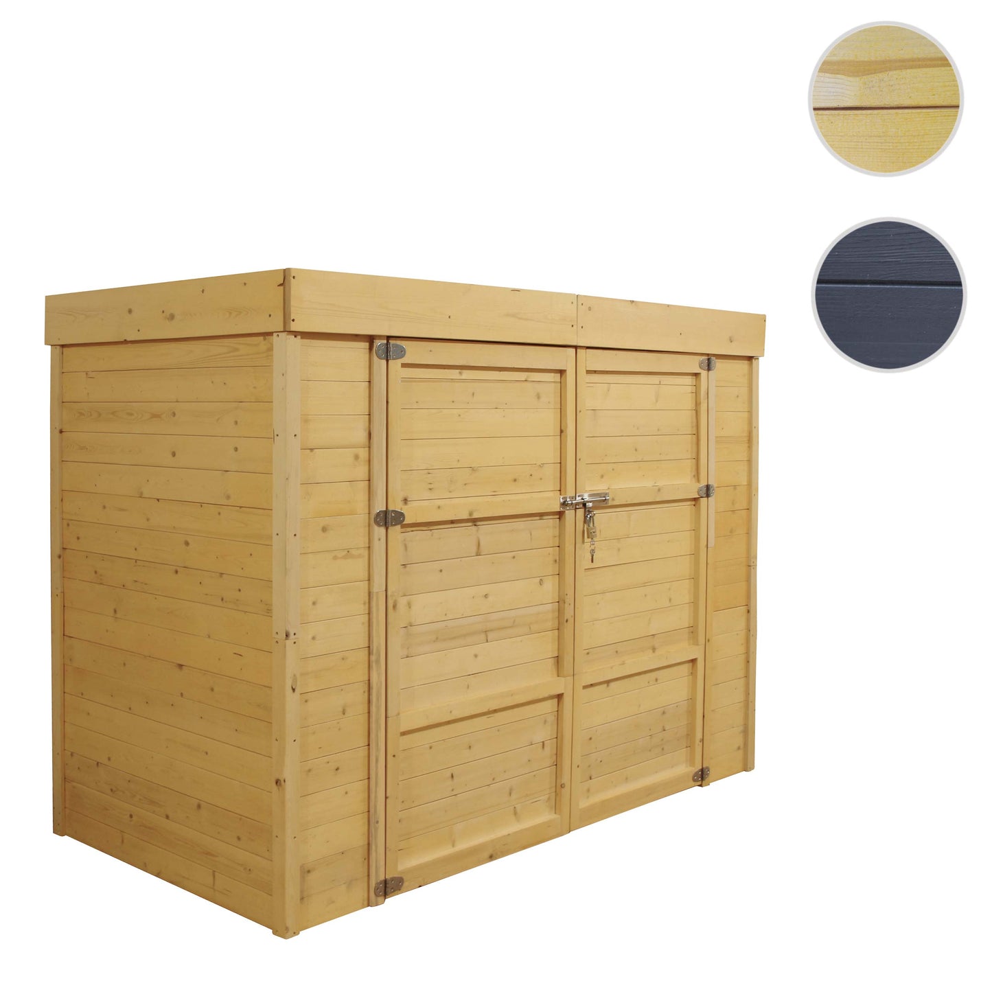 2-fietsengarage MCW-H63, fietsbox gereedschapshok, afsluitbaar 150x204x100cm ~ bruin