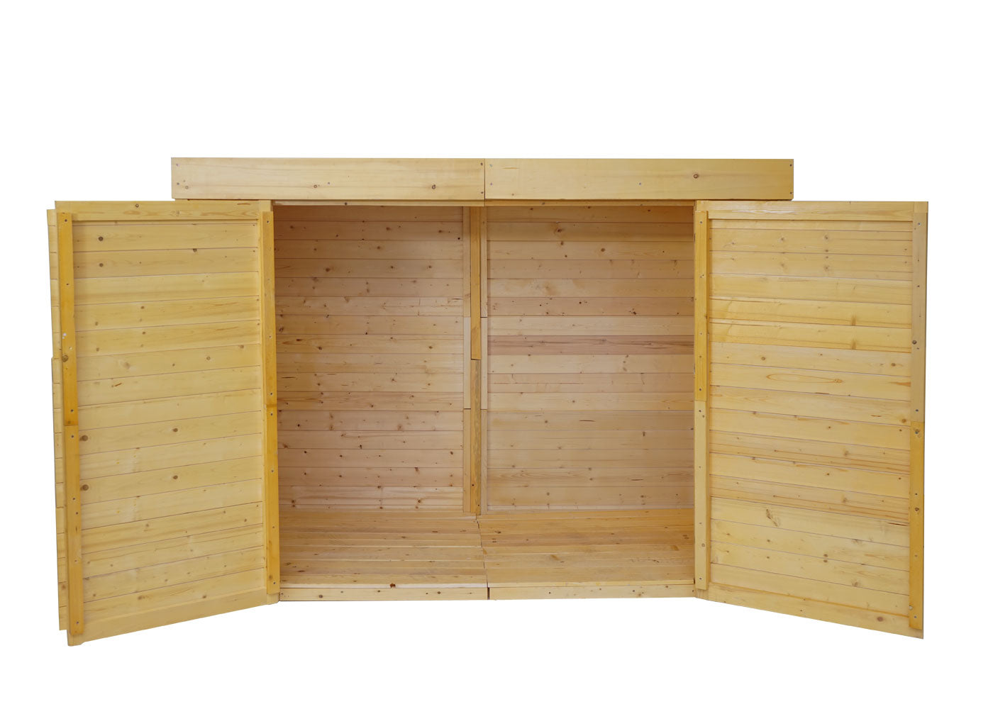 2-fietsengarage MCW-H63, fietsbox gereedschapshok, afsluitbaar 150x204x100cm ~ bruin