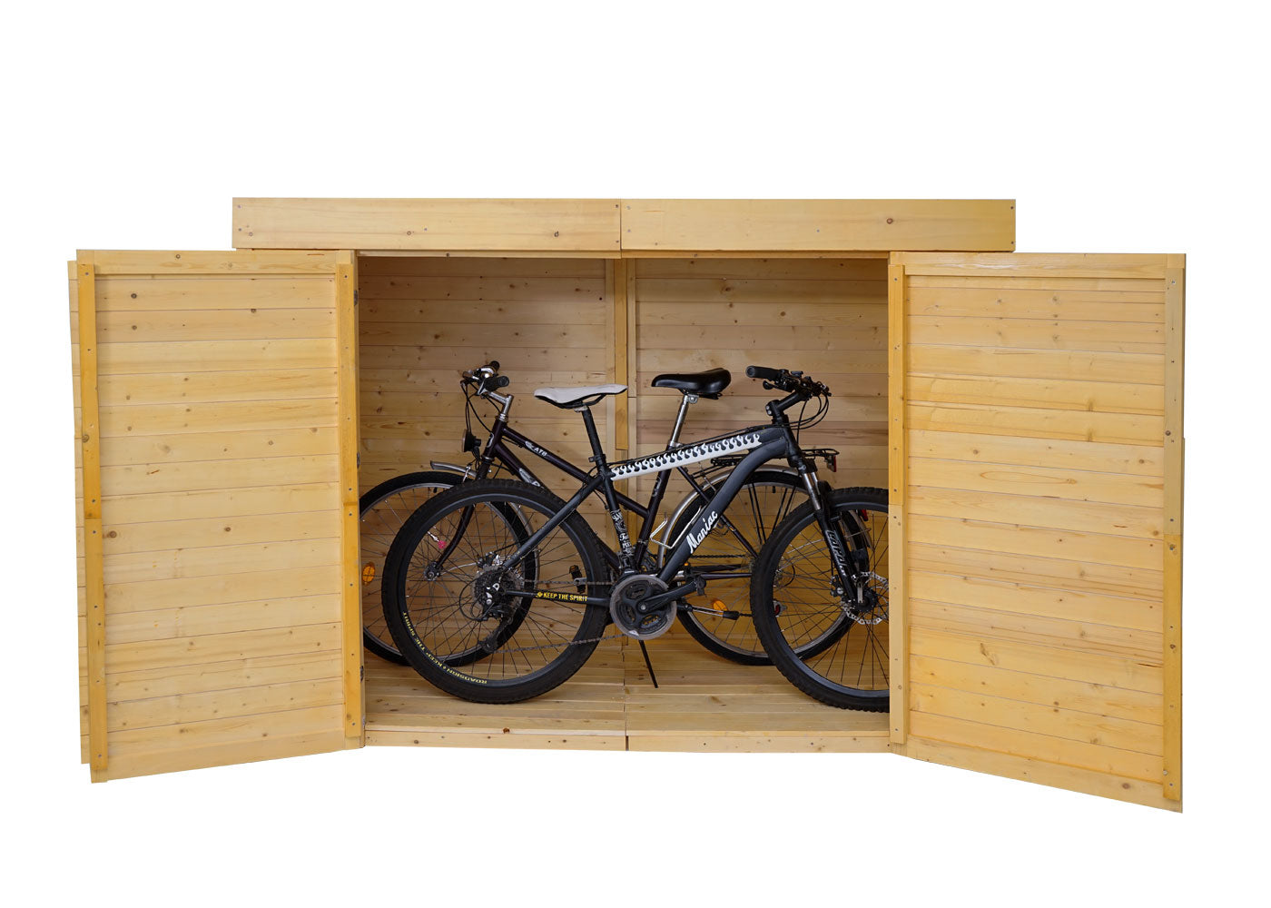 2-fietsengarage MCW-H63, fietsbox gereedschapshok, afsluitbaar 150x204x100cm ~ bruin