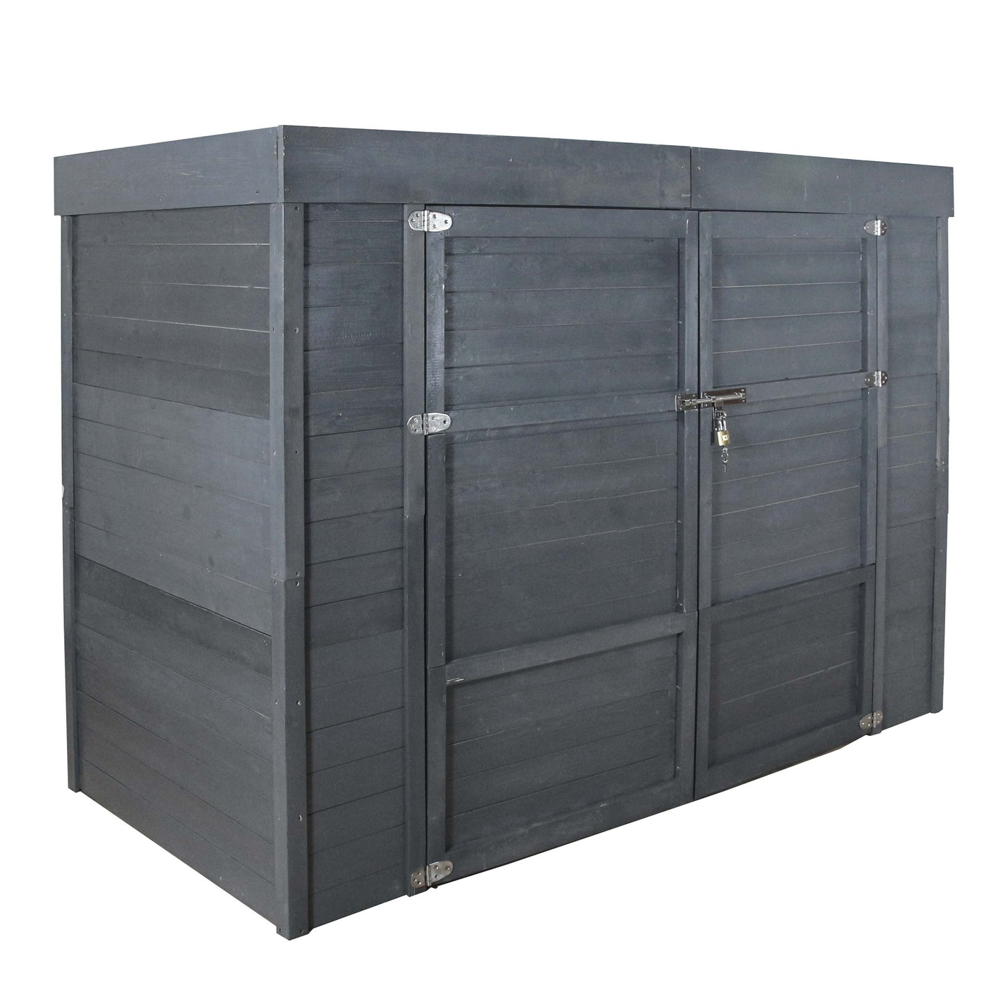 2-fietsengarage MCW-H63, fietsbox gereedschapshok, afsluitbaar 150x204x100cm ~ antraciet