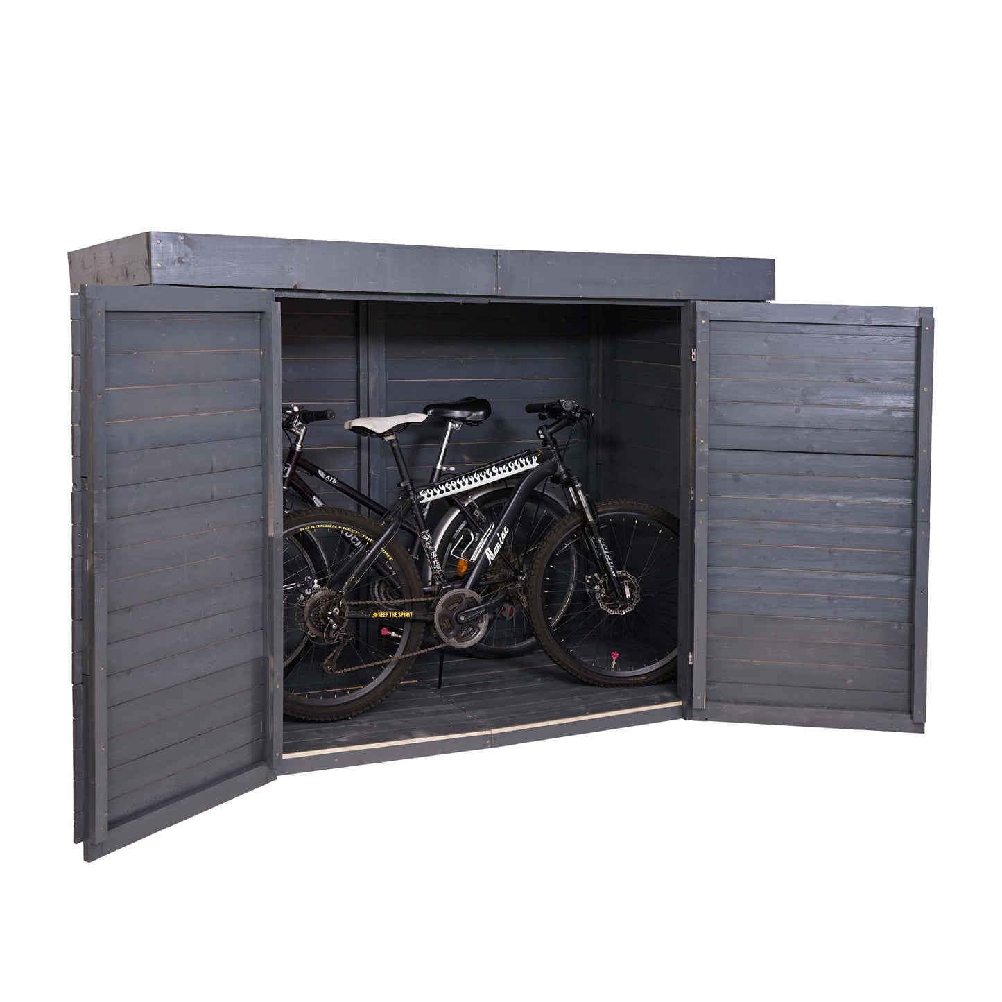 2-fietsengarage MCW-H63, fietsbox gereedschapshok, afsluitbaar 150x204x100cm ~ antraciet
