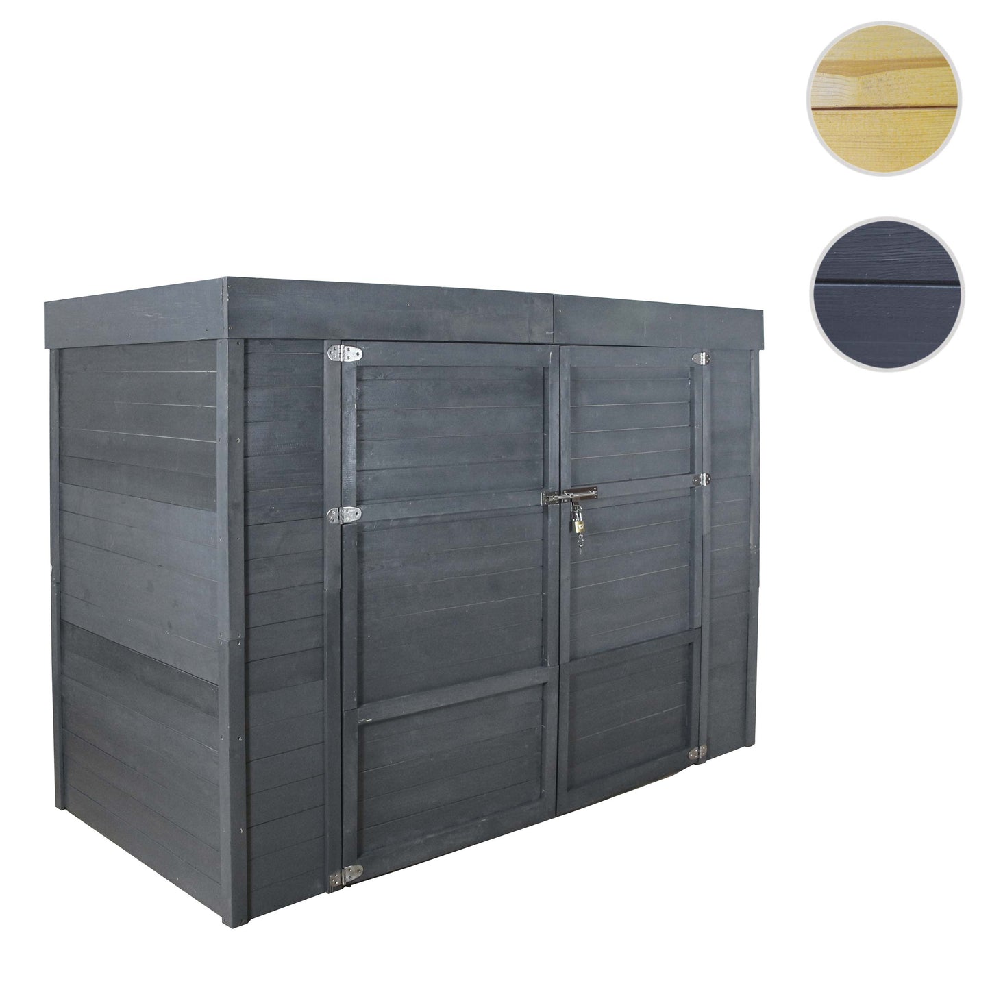 2-fietsengarage MCW-H63, fietsbox gereedschapshok, afsluitbaar 150x204x100cm ~ antraciet