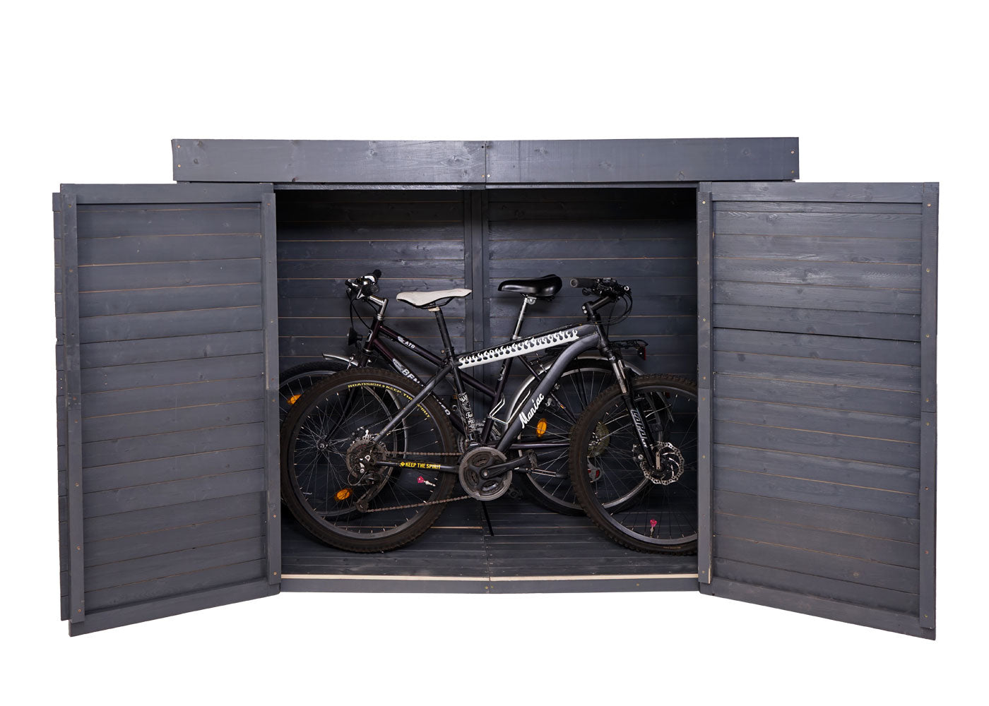 2-fietsengarage MCW-H63, fietsbox gereedschapshok, afsluitbaar 150x204x100cm ~ antraciet