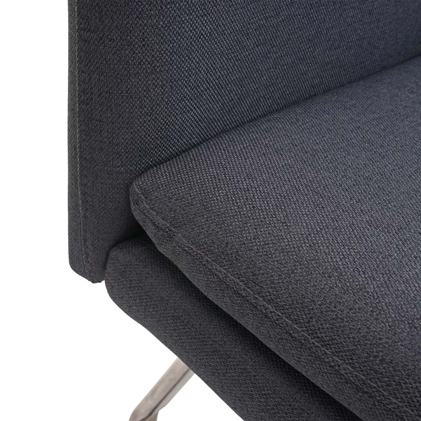 Bank MCW-H70, eetkamerbank gestoffeerde bank, rugleuning stof/textiel geborsteld roestvrij staal ~ grijs 180cm