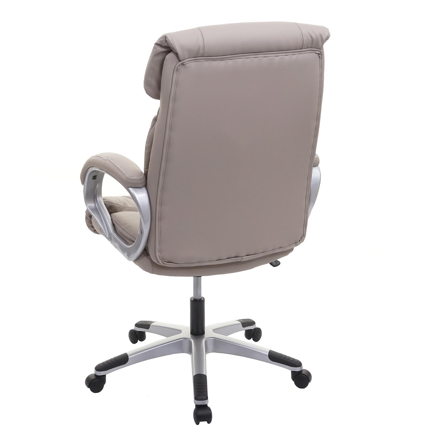 Bureaustoel MCW-A71, directiedraaistoel, kunstleer ~ taupe-grijs