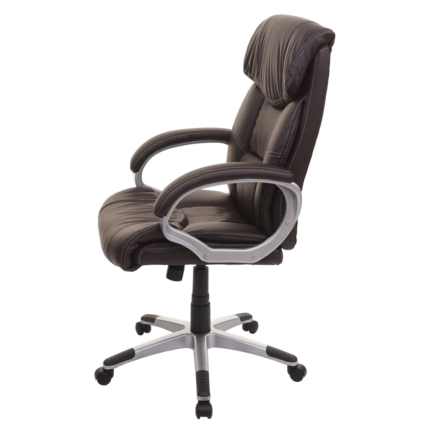 Bureaustoel MCW-A71, directiedraaistoel, kunstleer ~ koffiebruin