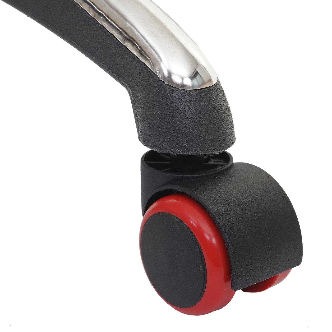 Set van 5 harde vloeren wielen MCW-H86, bureaustoel wielen, 150kg draagvermogen Ø 11mm ~ rood