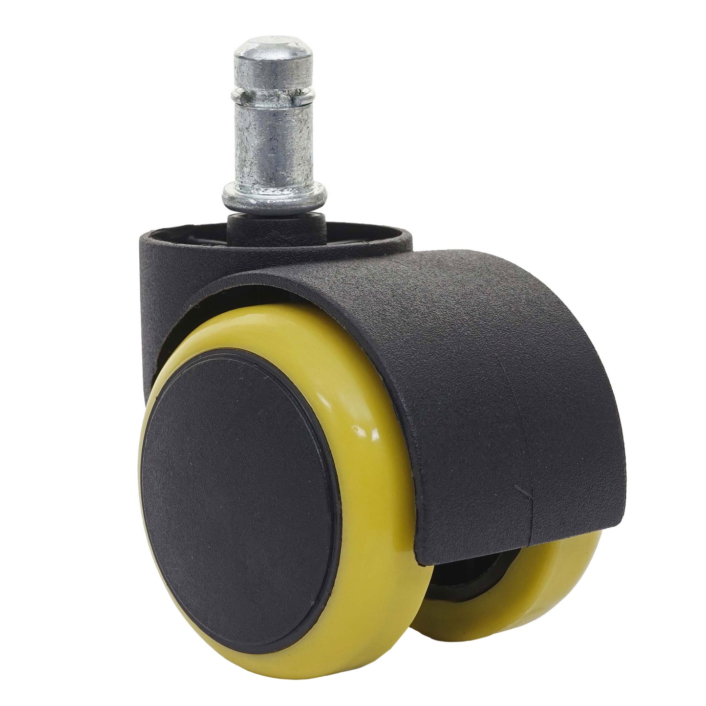 Set van 5 harde vloeren wielen MCW-H86, bureaustoel wielen, 150kg draagvermogen Ø 11mm ~ geel