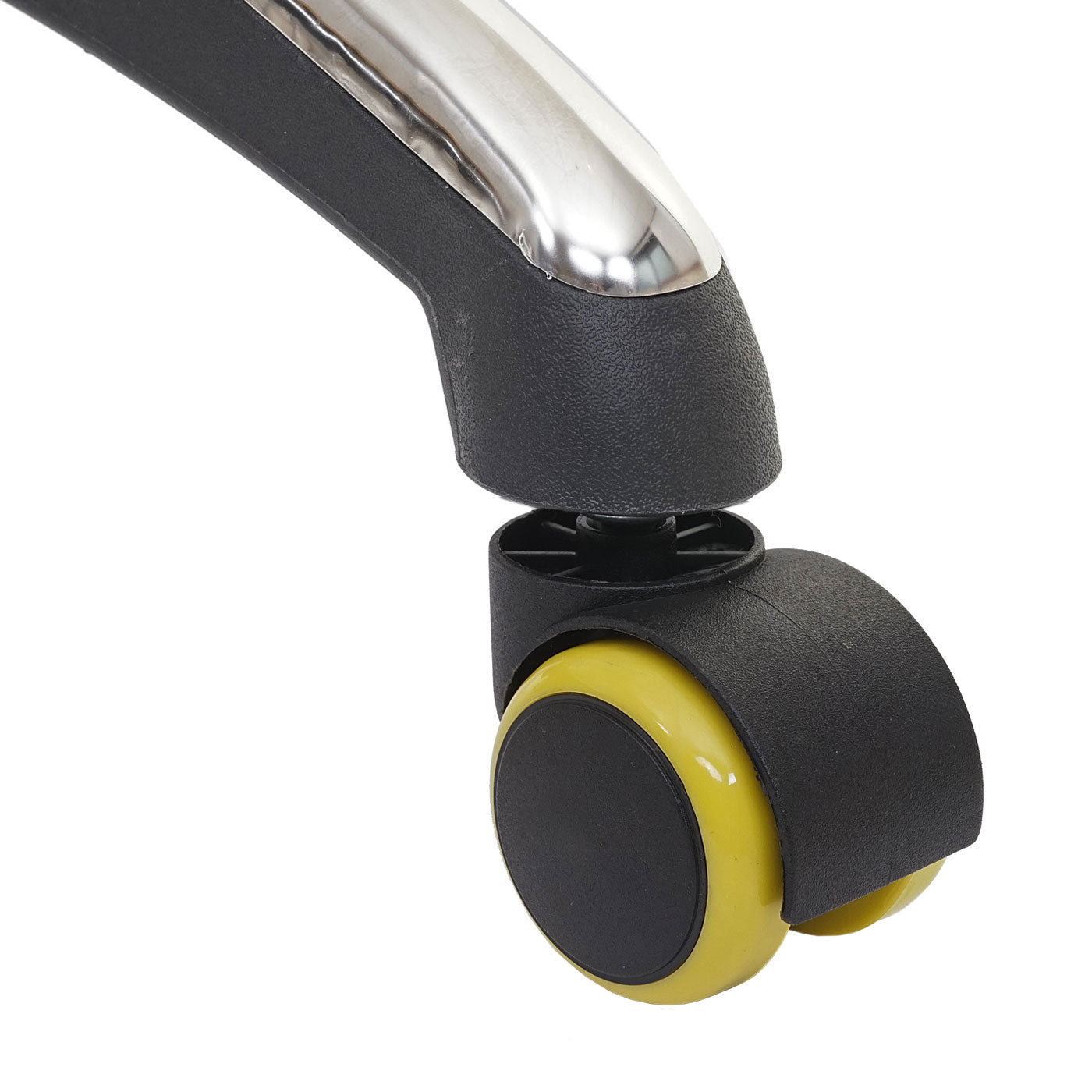 Set van 5 harde vloeren wielen MCW-H86, bureaustoel wielen, 150kg draagvermogen Ø 11mm ~ geel