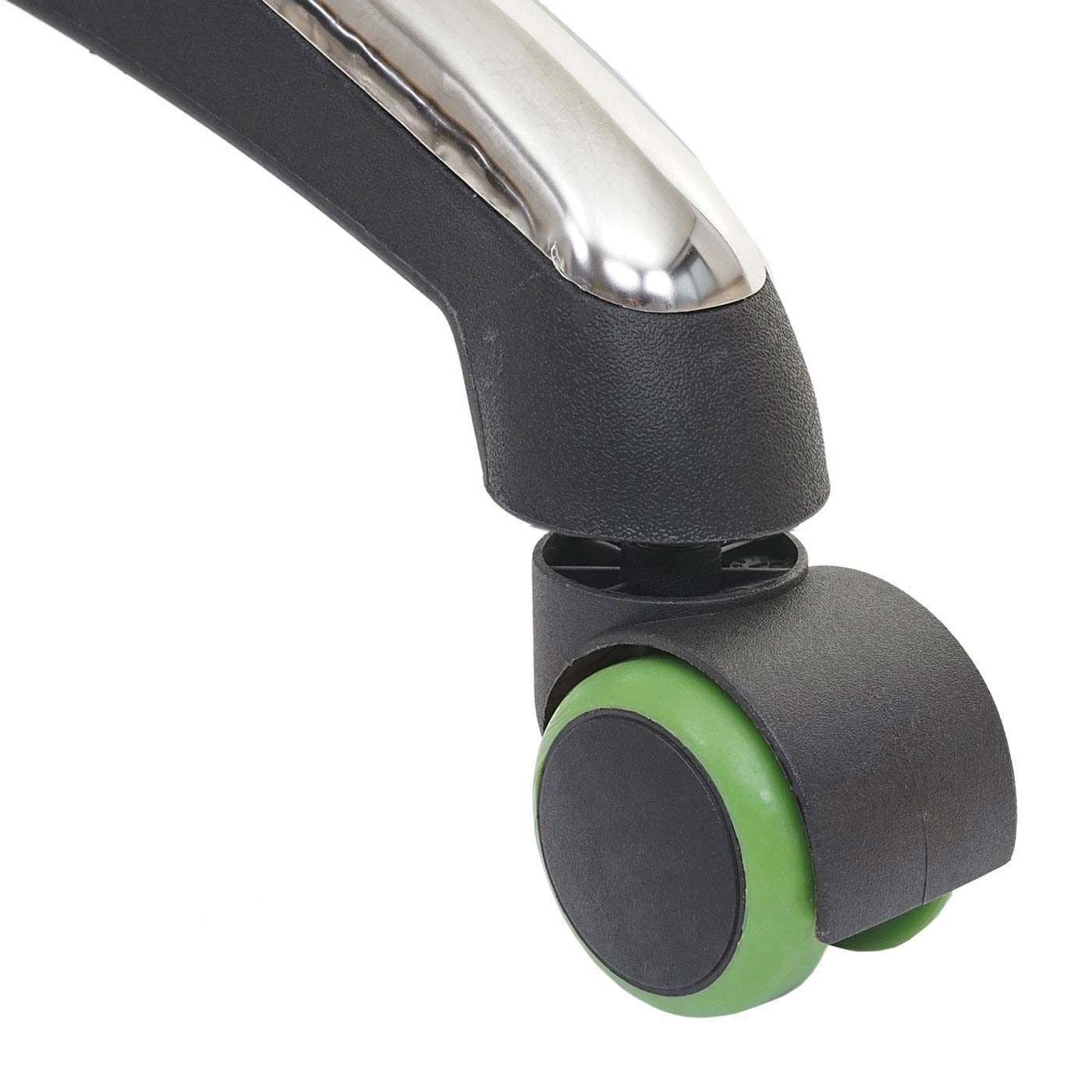 Set van 5 harde vloeren wielen MCW-H86, bureaustoel wielen, 150kg draagvermogen Ø 11mm ~ groen