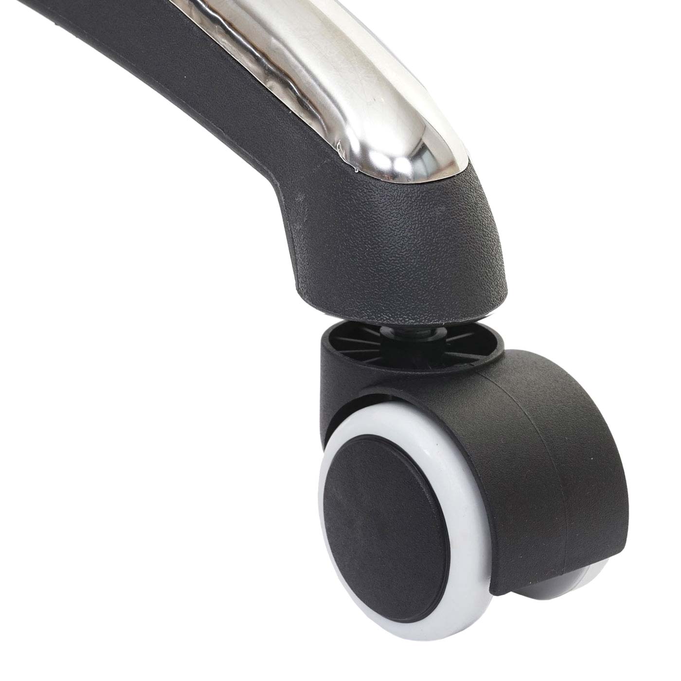 Set van 5 harde vloeren wielen MCW-H86, bureaustoel wielen, 150kg draagvermogen Ø 11mm ~ wit