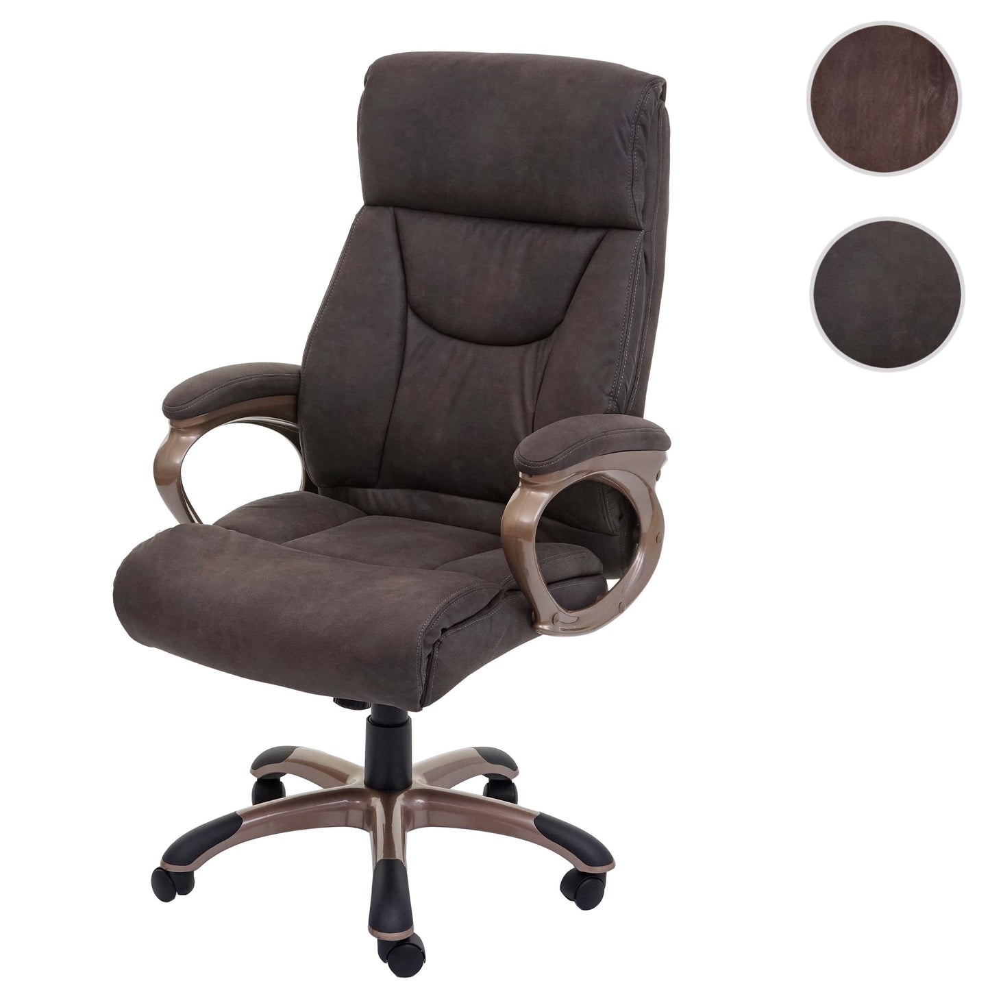 Bureaustoel Dallas, bureaustoel directiestoel, MVG-gecertificeerd ~ suède look donkergrijs