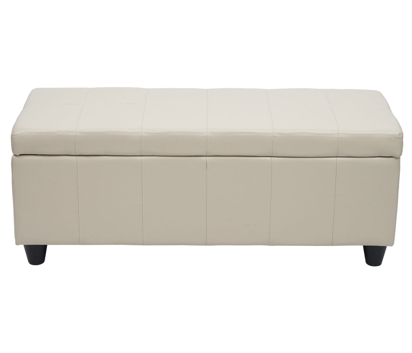 Opbergkist Kriens, bankje, kunstleer, 45x114x45cm ~ crème