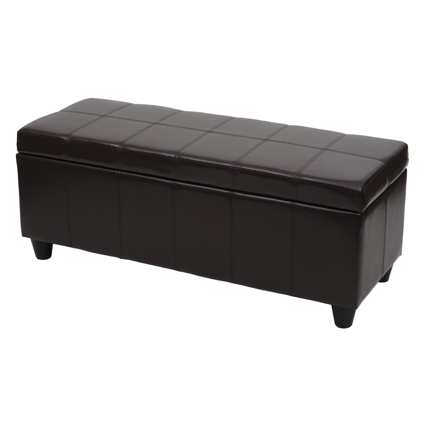 Opbergkist Kriens, bankje, kunstleer, 45x114x45cm ~ bruin