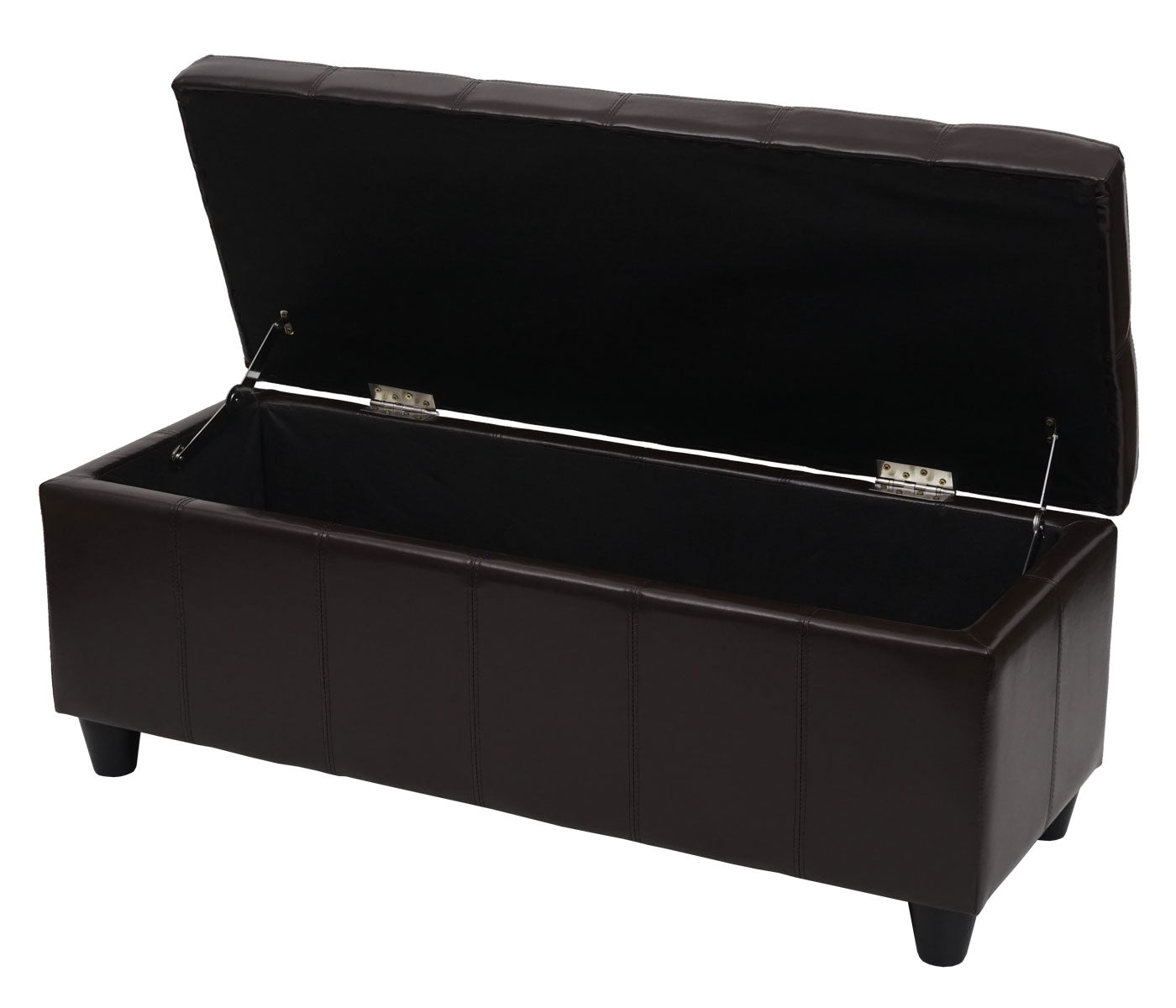Opbergkist Kriens, bankje, kunstleer, 45x114x45cm ~ bruin