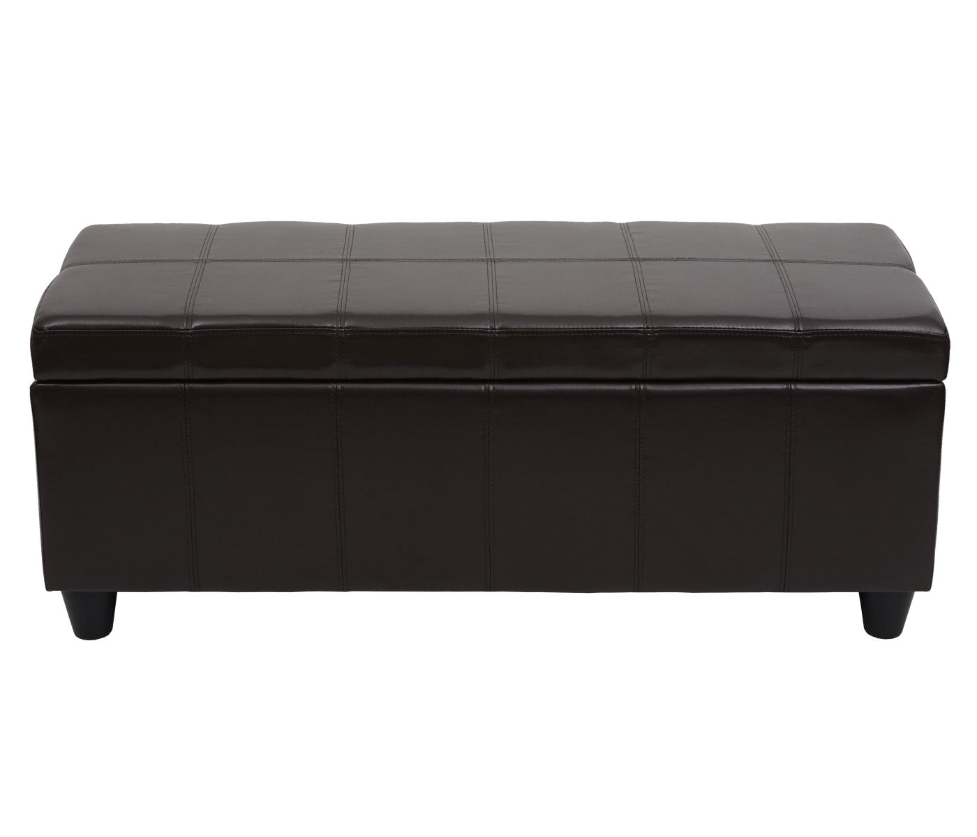 Opbergkist Kriens, bankje, kunstleer, 45x114x45cm ~ bruin