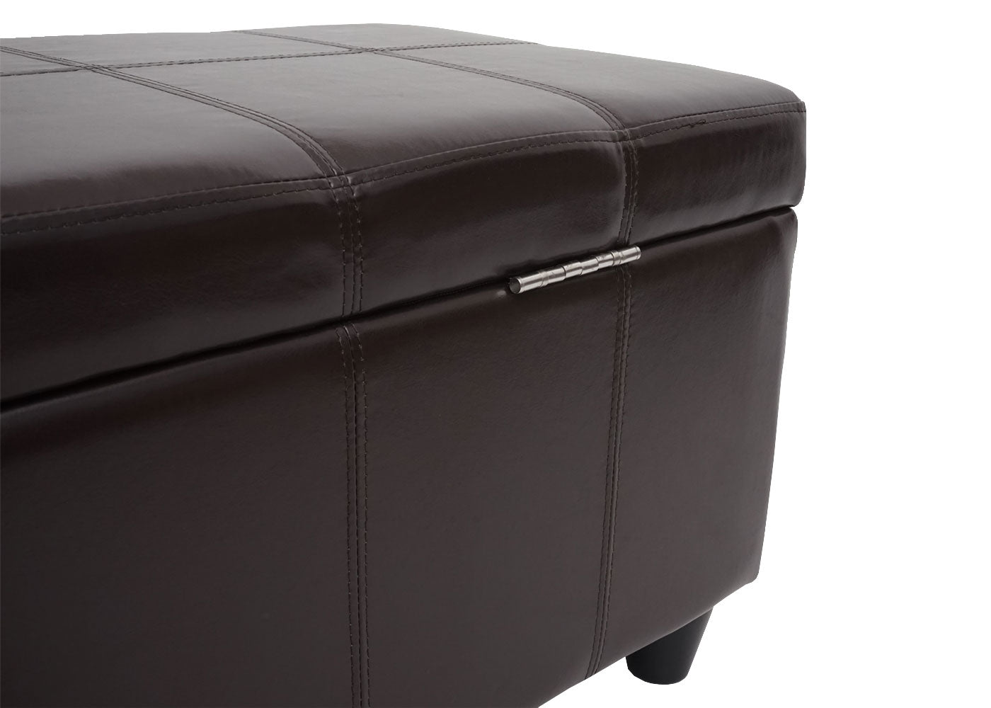 Opbergkist Kriens, bankje, kunstleer, 45x114x45cm ~ bruin