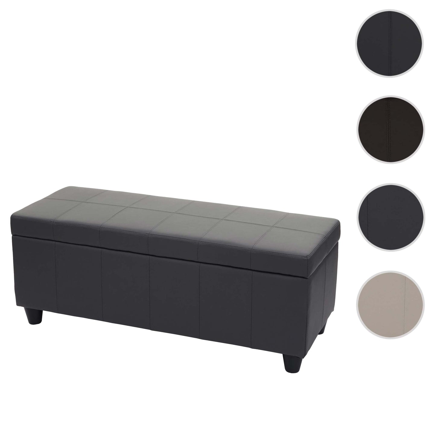 Opbergkist Kriens, zitbank, kunstleer, 45x114x45cm ~ grijs mat