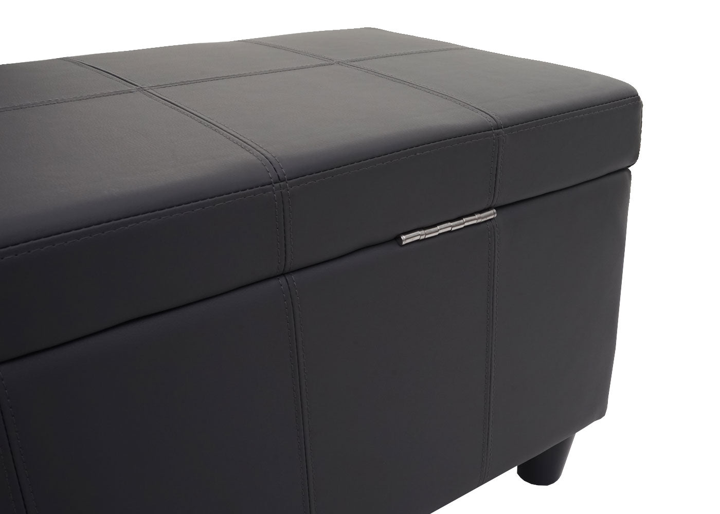Opbergkist Kriens, zitbank, kunstleer, 45x114x45cm ~ grijs mat