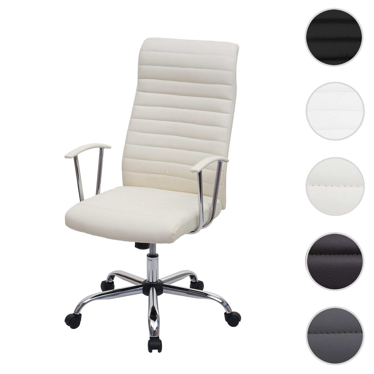 Bureaustoel Cagliari, bureaustoel directiefauteuil, kunstleer ~ crème-beige