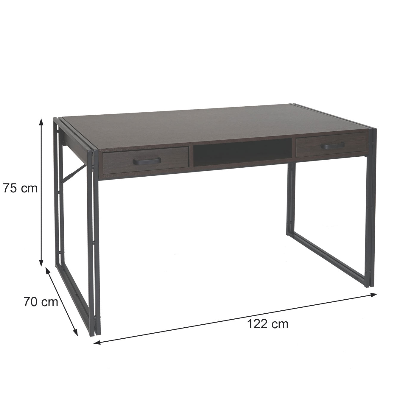 Bureau MCW-A27, bureau computer computer, 122x70cm 3D structuur ~ wilde eik look