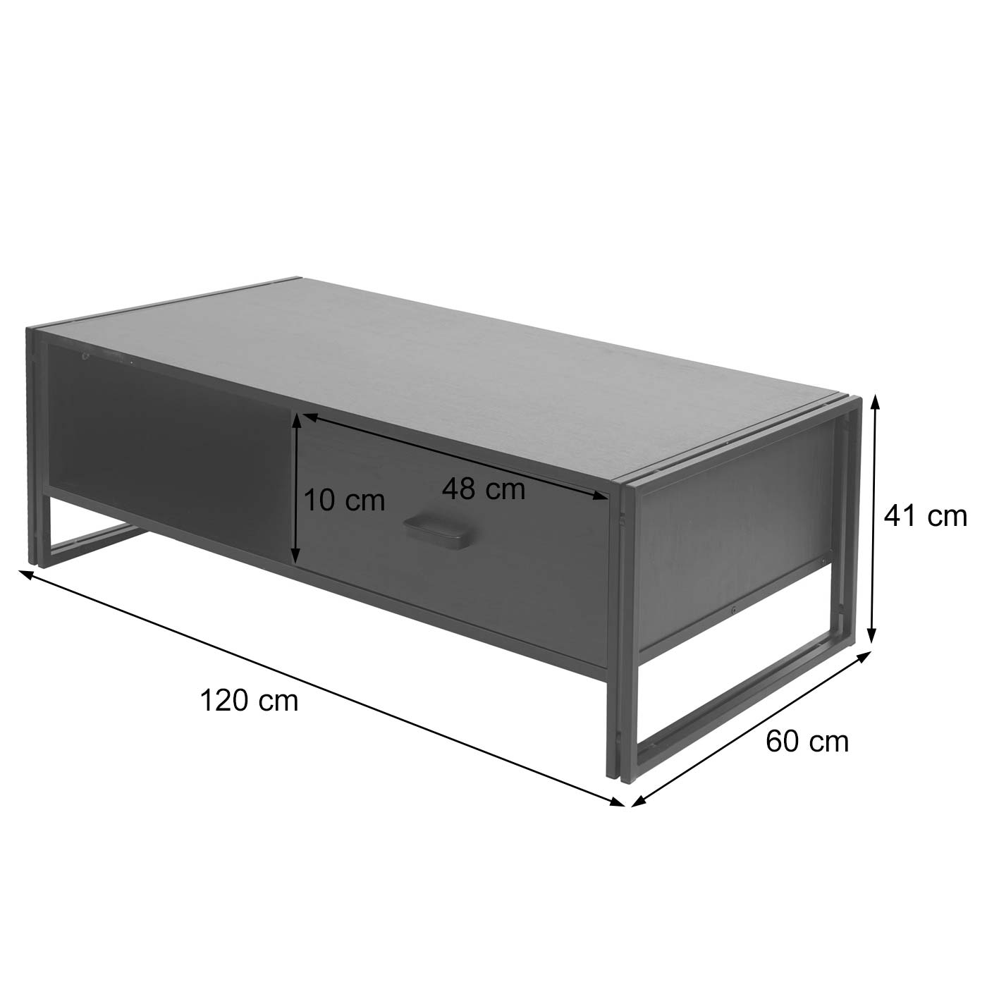 Salontafel MCW-A27, bijzettafel woonkamertafel, 41x120x60cm 3D structuur, metaal MDF ~ wilde eik look
