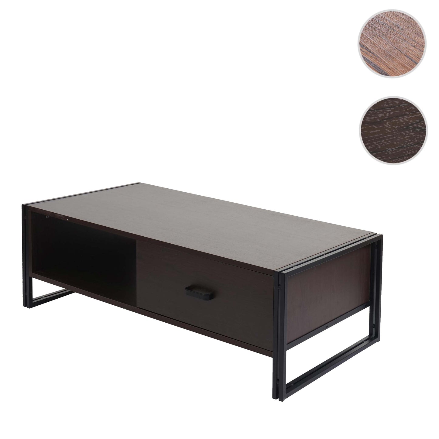 Salontafel MCW-A27, bijzettafel woonkamertafel, 41x120x60cm 3D structuur, metaal MDF ~ donkerbruin