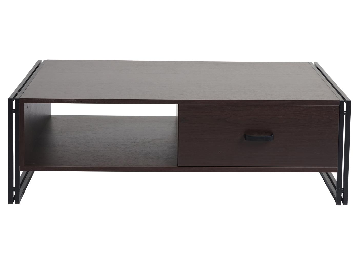 Salontafel MCW-A27, bijzettafel woonkamertafel, 41x120x60cm 3D structuur, metaal MDF ~ donkerbruin