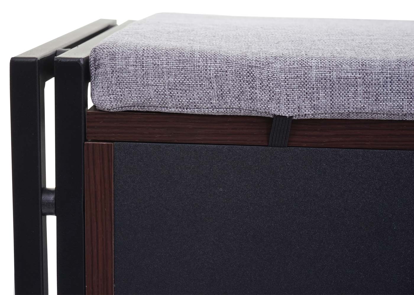Schoenenkast met zitting MCW-A27, ladekast bank met kussens, 53x110x30cm 3D structuur metaal ~ donkerbruin