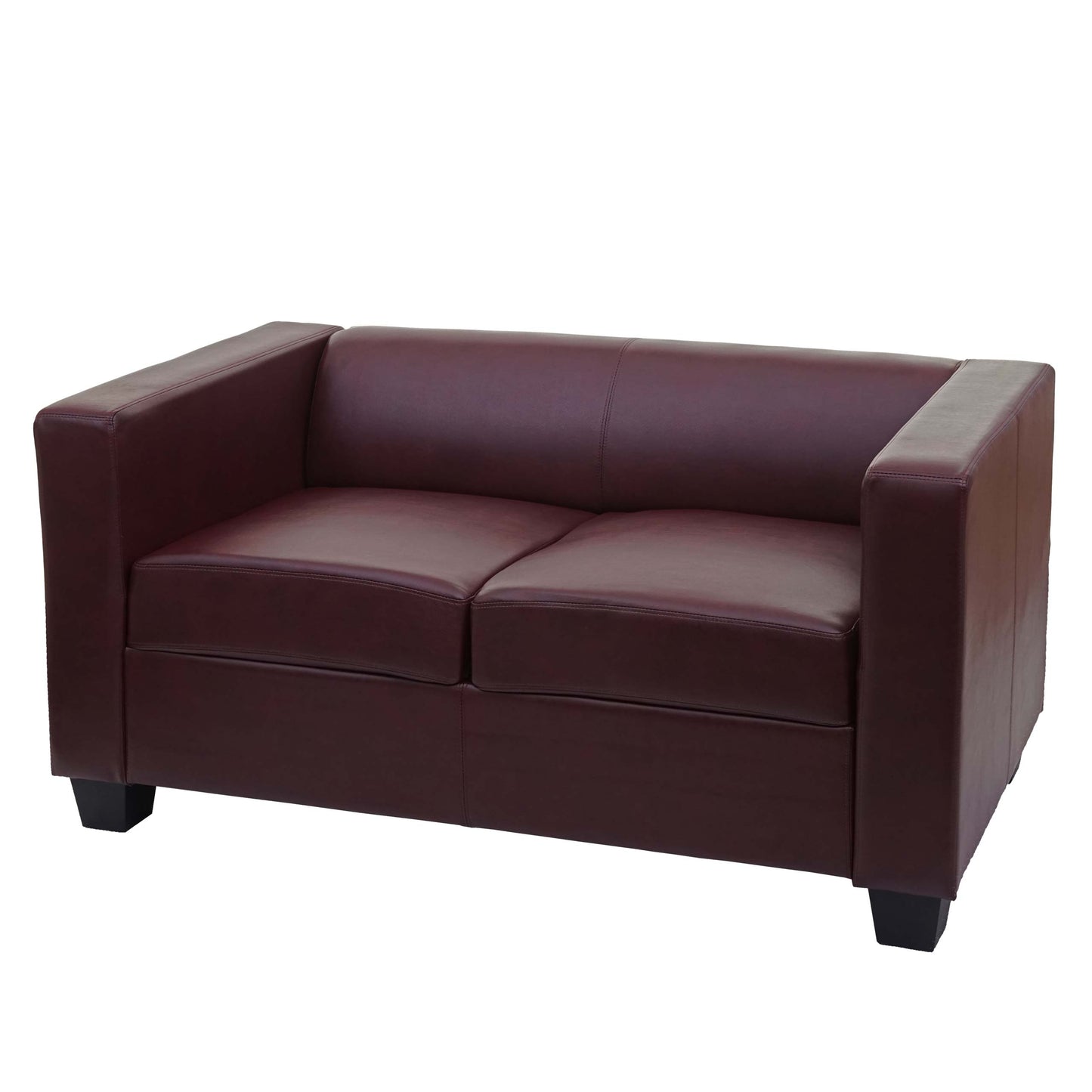 2-zits bank loungebank Lille ~ kunstleder, roodbruin