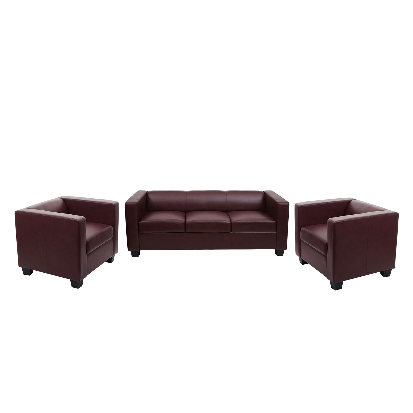 3-1-1 Bankstel Bankstel Loungebank Lille ~ kunstleer, roodbruin