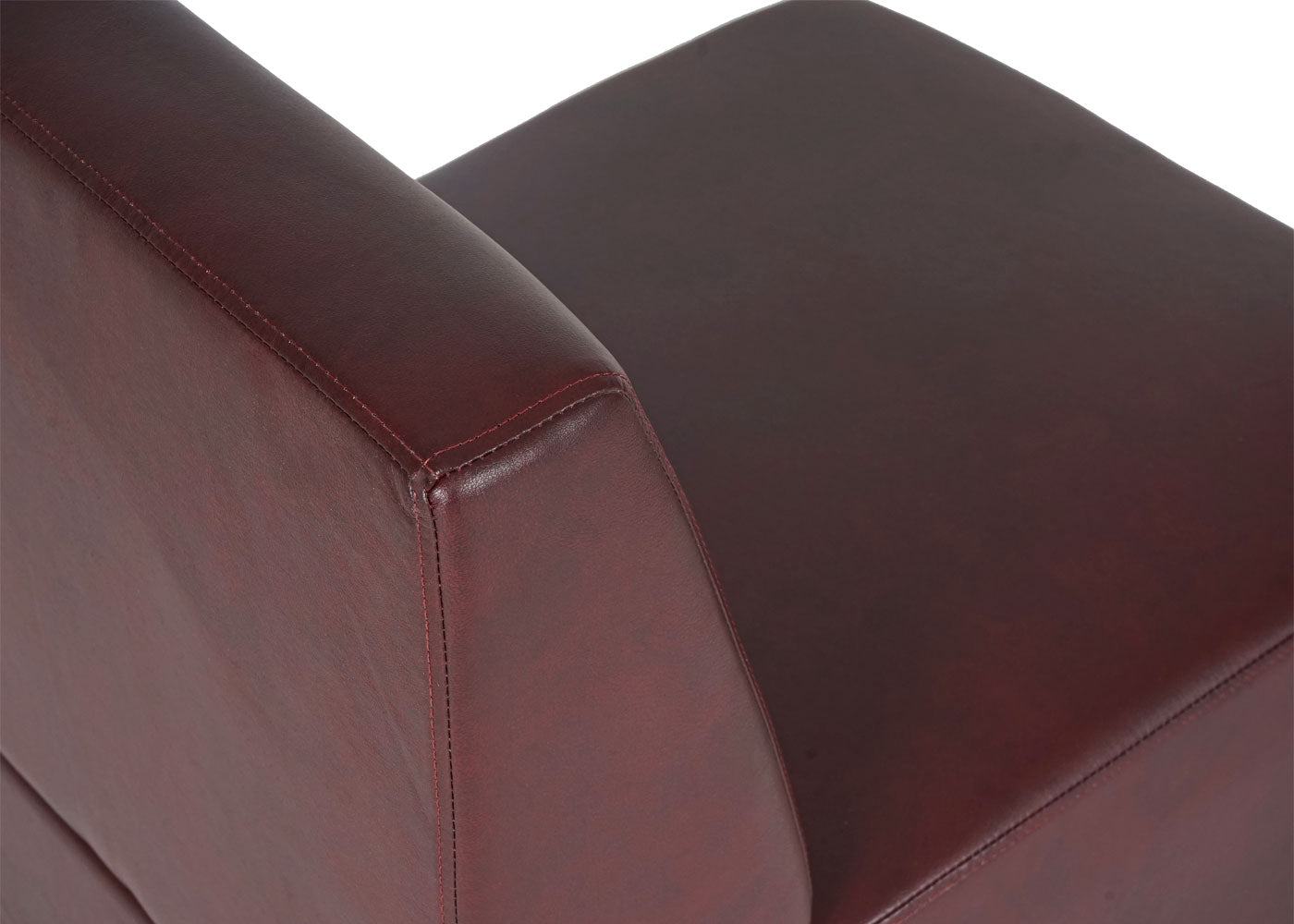 Modulaire 2-zits bank Lyon, kunstleer ~ roodbruin, zonder armleuningen