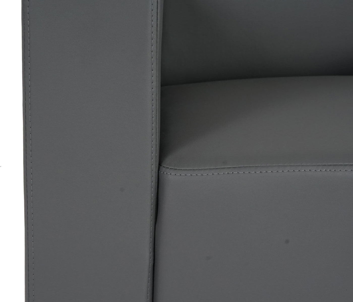 Modulaire 3-zitsbank Lyon, kunstleer ~ donkergrijs, zonder armleuningen