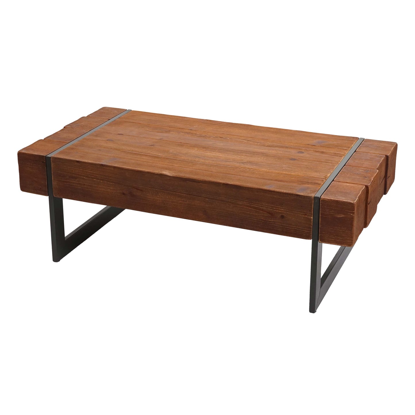 Salontafel MCW-A15a, woonkamertafel, massief dennenhout rustiek 40x120x60cm ~ bruin