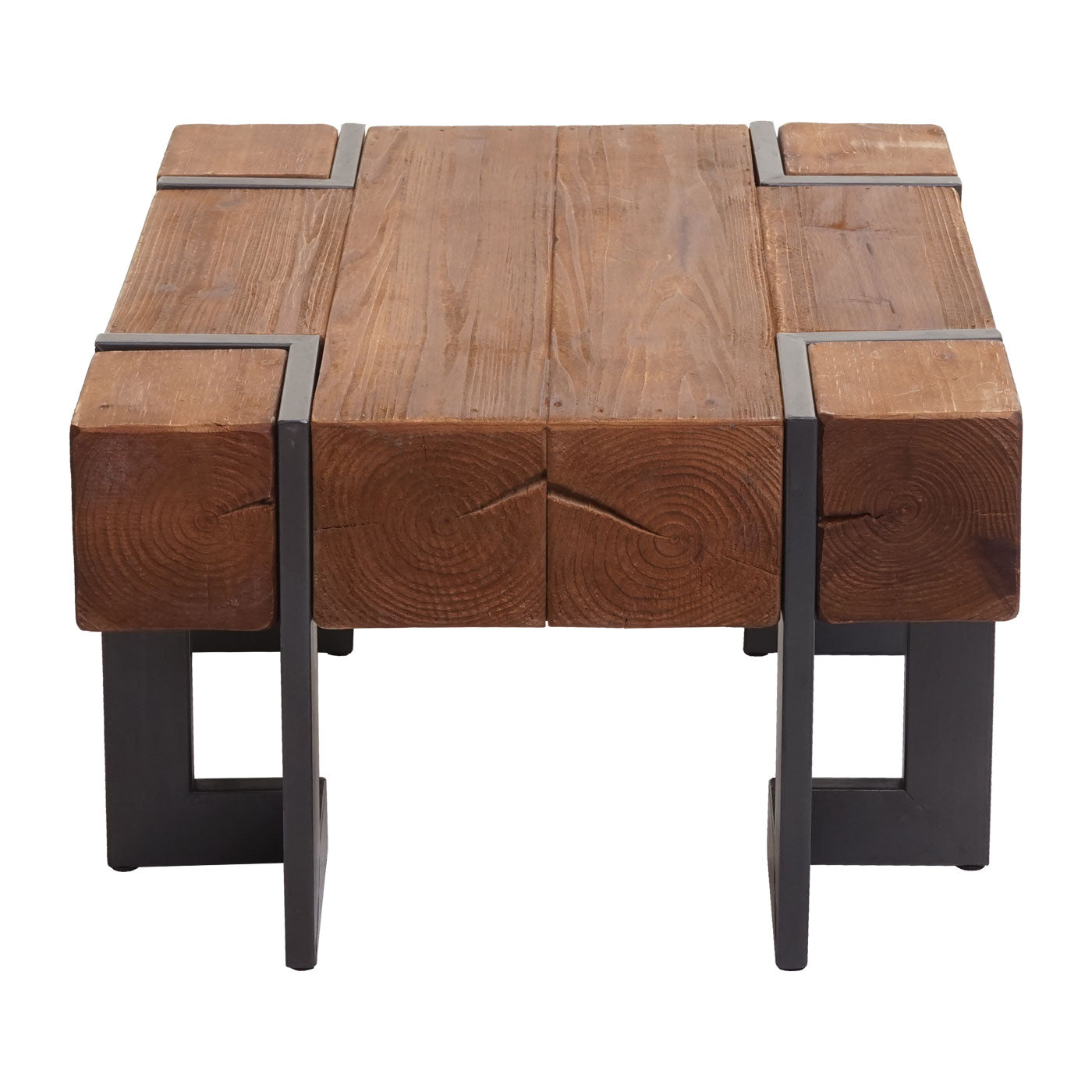 Salontafel MCW-A15, woonkamertafel, massief rustiek dennenhout MVG-gecertificeerd ~ bruin 60x60cm