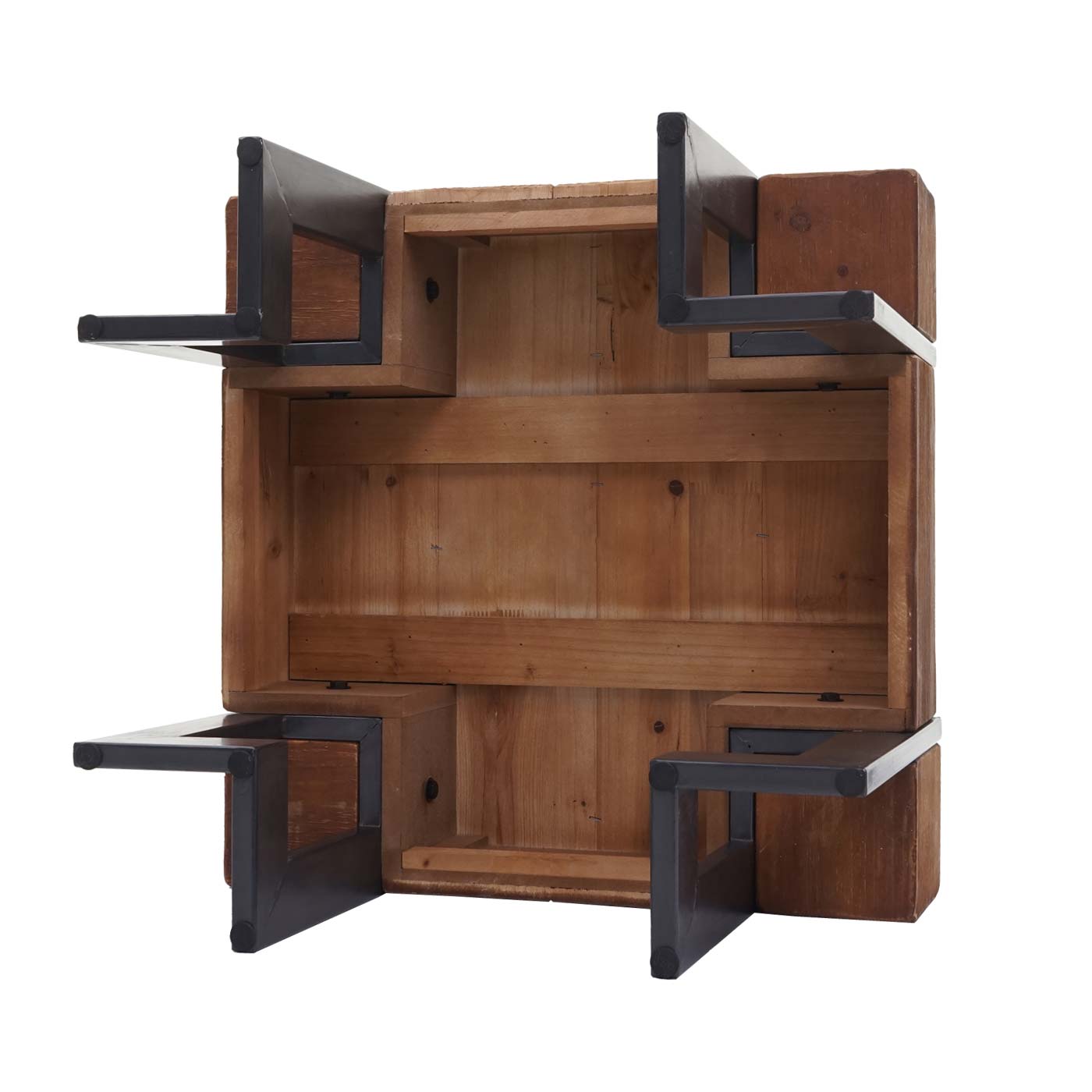 Salontafel MCW-A15, woonkamertafel, massief rustiek dennenhout MVG-gecertificeerd ~ bruin 60x60cm