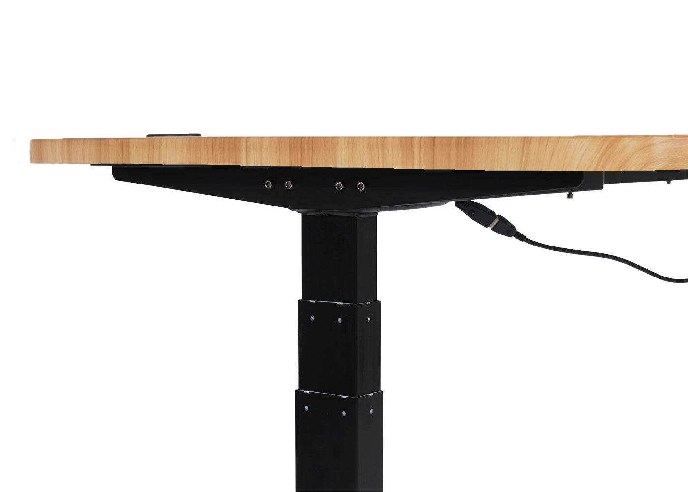 Bureau MCW-D40, computerbureau, elektrisch in hoogte verstelbaar 160x80cm 53kg MVG ~ eiken decor, zwart