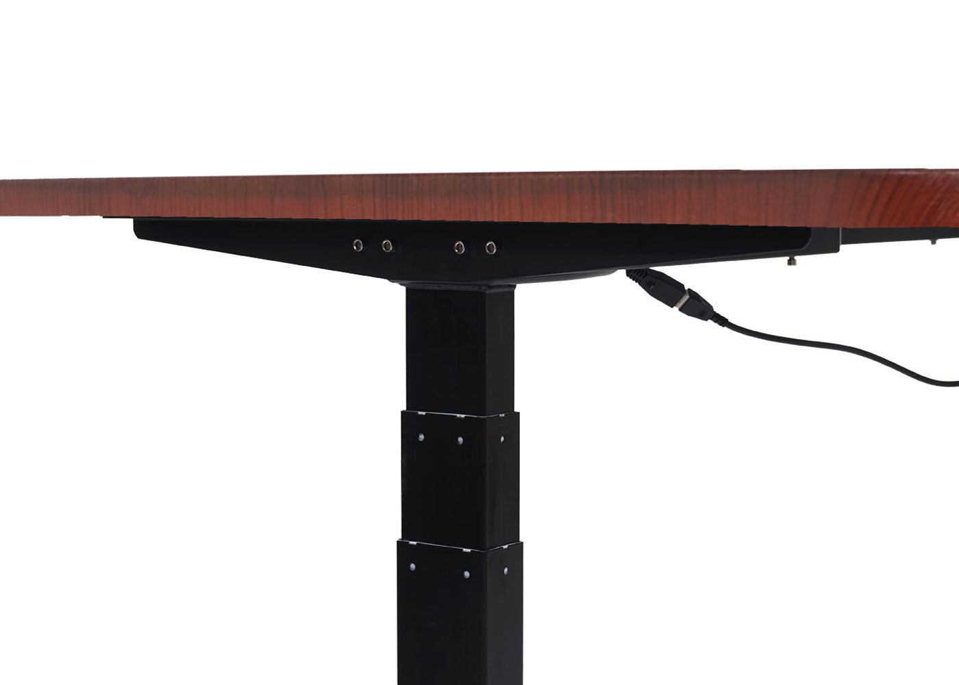 Bureau MCW-D40, computerbureau, elektrisch in hoogte verstelbaar 160x80cm 53kg MVG ~ kersen decor, zwart