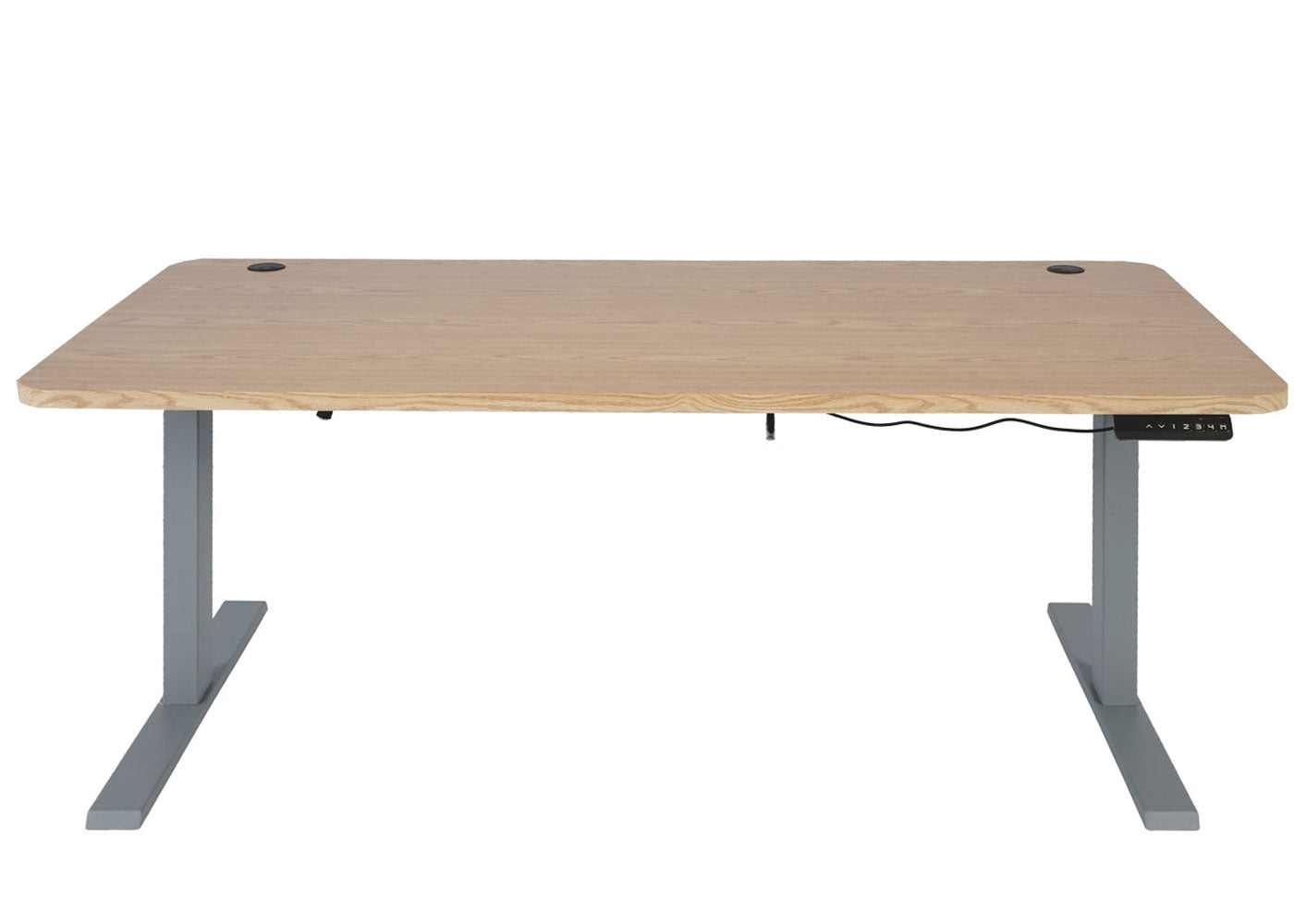 Bureau MCW-D40, computerbureau, elektrisch in hoogte verstelbaar 160x80cm 53kg MVG ~ lichtbruin, grijs