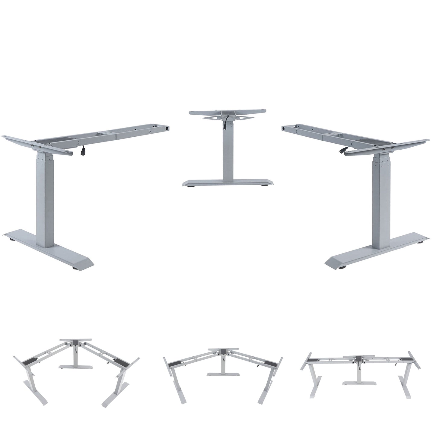 3in1 onderstel MCW-D40, variabel tafelframe, elektrisch in hoogte verstelbaar Geheugen 47kg ~ grijs