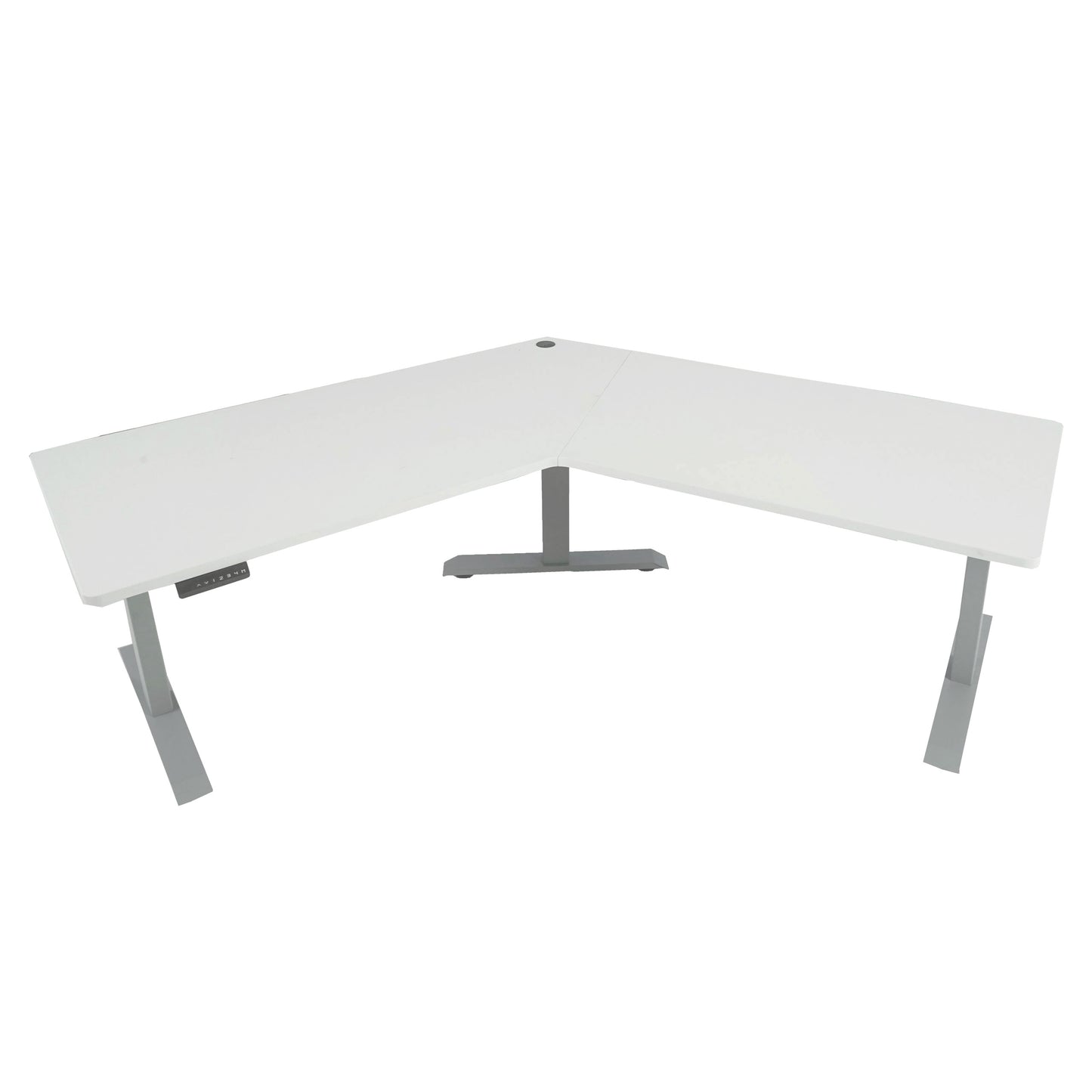 Bureau MCW-D40, computerbureau, 120° elektrisch in hoogte verstelbaar ~ wit, grijs